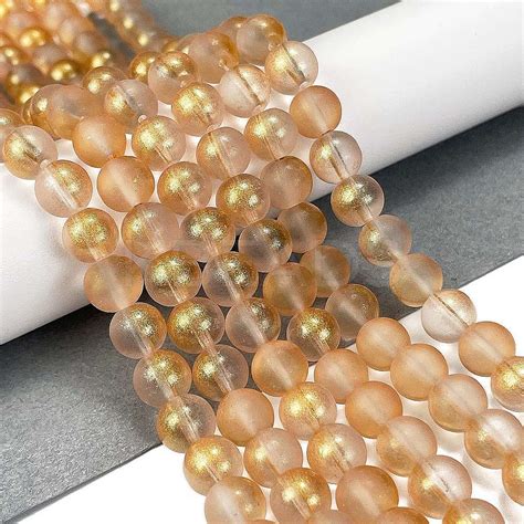 Wholesale Frosted Transparent Glass Bead Strands KBeads