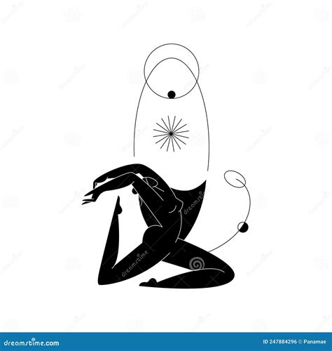 Female Body Silhouette Vector Illustration Contemporary Nude Woman Figure Feminine Graphic