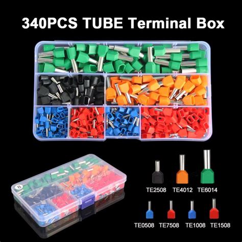 340pcs Dual Wire Tube Terminal Kit 2x0 5 6mm2 Ferrule Insulated Double