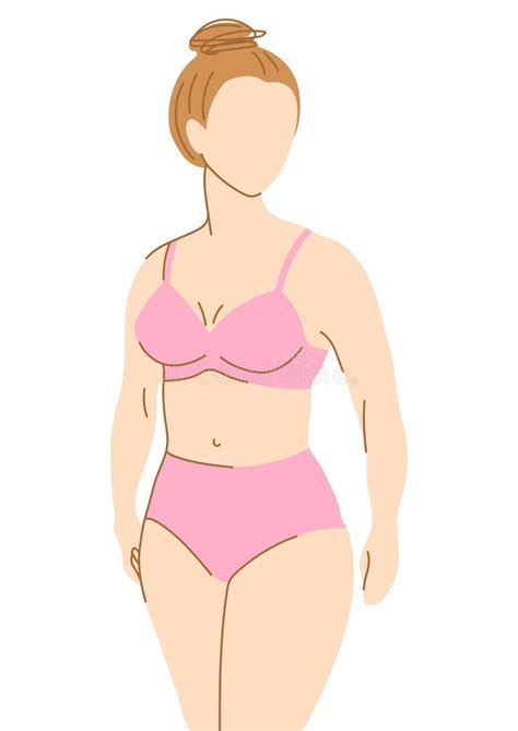 Illustration Of Pretty Woman In Beautiful Lingerie Bra And Panties Set Abstract Figure Stock
