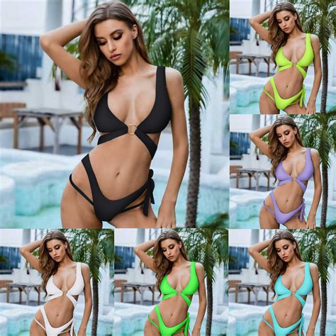 Hesxuno Summer Swimsuit Female Two Piece Bikini Sexy Concise Swimsuit