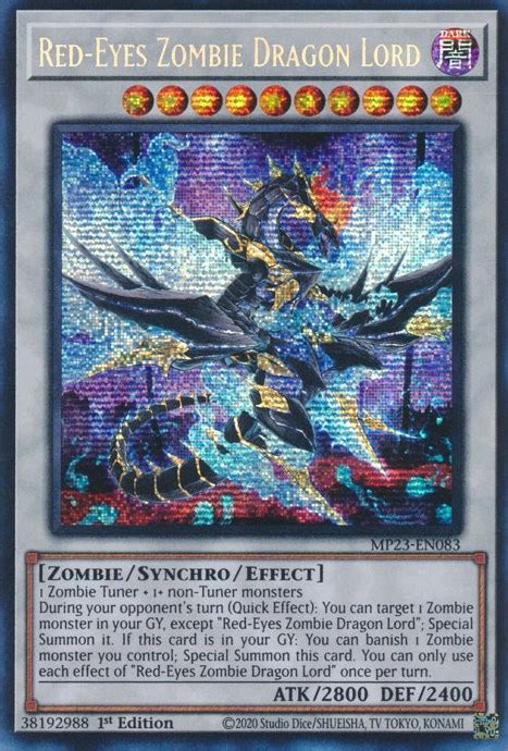 Red Eyes Zombie Dragon Lord 25th Anniversary Tin Dueling Heroes Mega