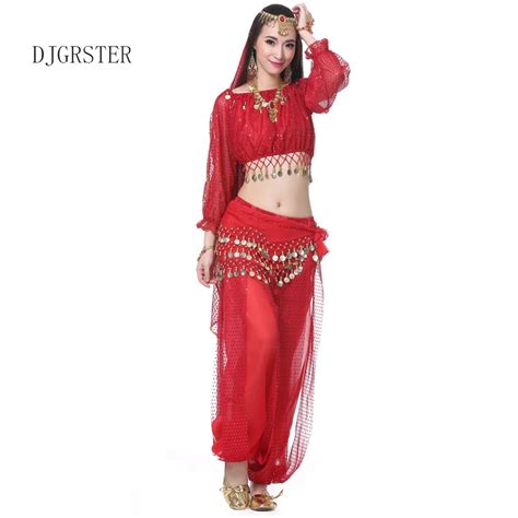 Djgrster New 5pcs Belly Dance Costume Bollywood Costume Indian Dress