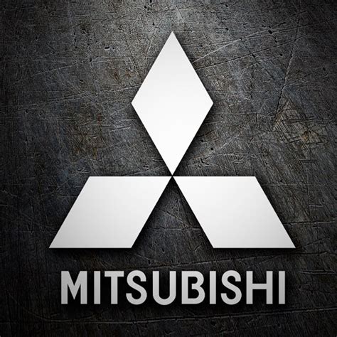 Vinilo Decorativo Mitsubishi Logo Con Letras