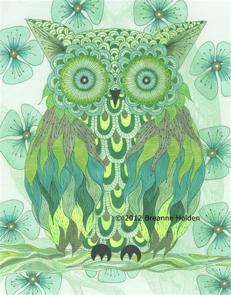 Whimsical Owl Painting Archival Print 8 X 10 Elfrida Owl Painting