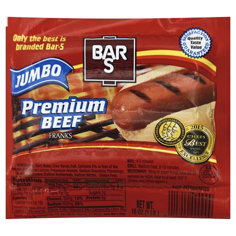 Bar S Franks Premium Beef Jumbo 16 Oz Shipt