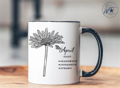 Personalized Birth Month Flower Mug April T For Mom Custom Mug