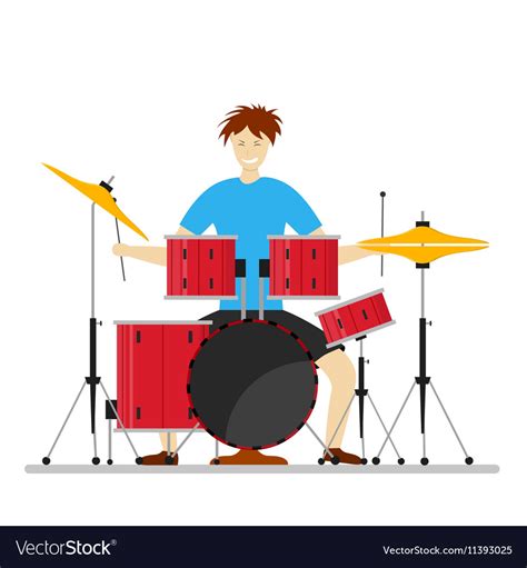 Drum Player Man Royalty Free Vector Image VectorStock