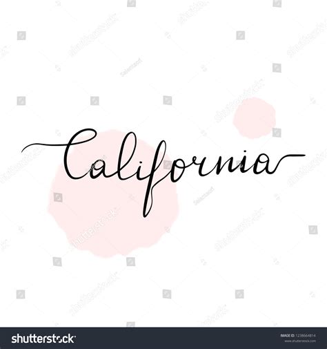 Hand Written Lettering Inscription California Vector Stock Vector ...