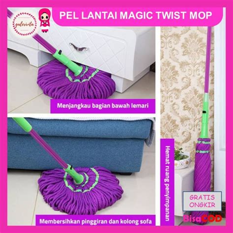 Pel Lantai Magic Twist Mop Alat Pel Putar Otomatis Lazada Indonesia