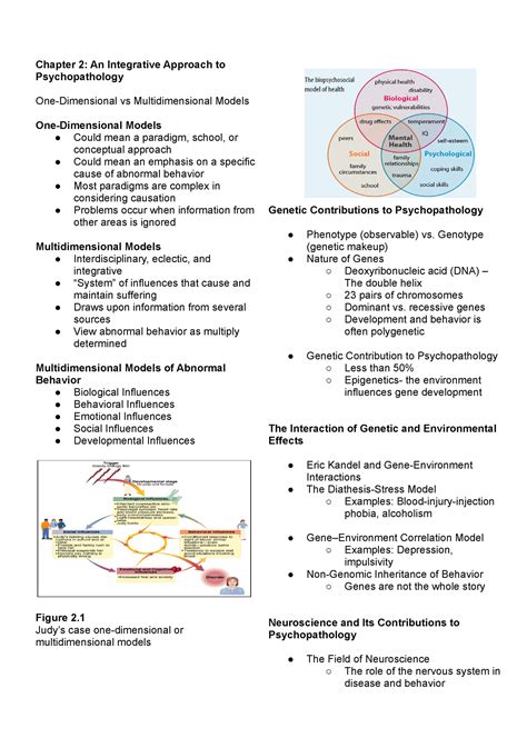 Chapter 2 An Integrative Approach To Psychopathology Chapter 2 An