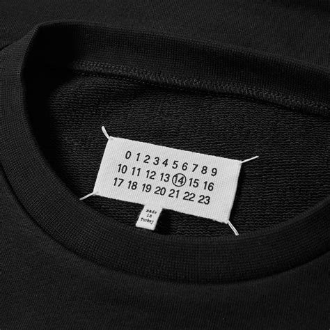 Maison Margiela 14 Cut Out Elbow Patch Crew Sweat Black END US