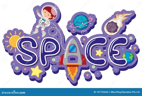 Font Design For Word Space Stock Vector Illustration Of Drawing