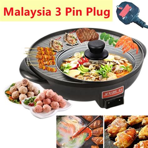 Bbq Grill Steamboat Hot Pot Shabu Roast Fry Pan W Shopee Malaysia