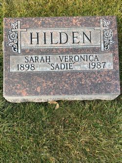 Sarah Veronica Sadie Lowney Hilden 1898 1987 Mémorial Find a Grave