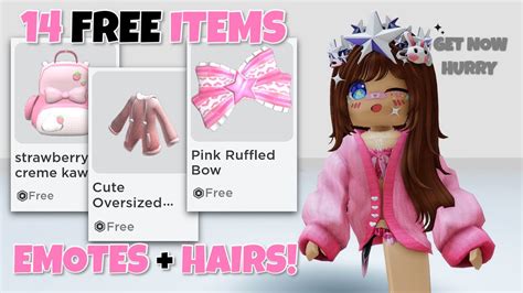 Hurry Get All 14 New Free Cute Items Emotes And Hairs Now 😱🤩 Youtube