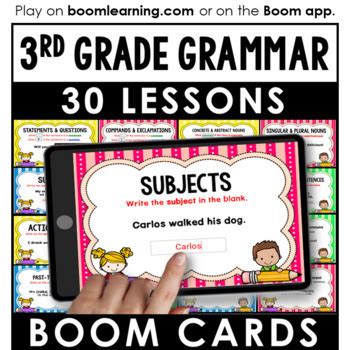 3rd Grade Grammar Practice Yearlong Set Of 30 Engaging Boom Card Decks