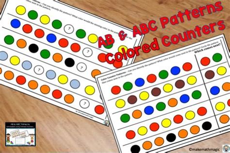 AB ABC Patterns Worksheets Using Colored Counters Abc Patterns