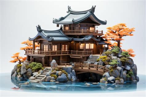 Premium AI Image 3D Rendering Of A Traditional Japanese Onsen Hot Spring Bathhouse Generative AI