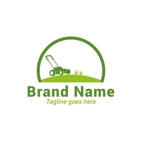 Premium Vector Landscaping Logo With Lawn Mower Vector Illustration