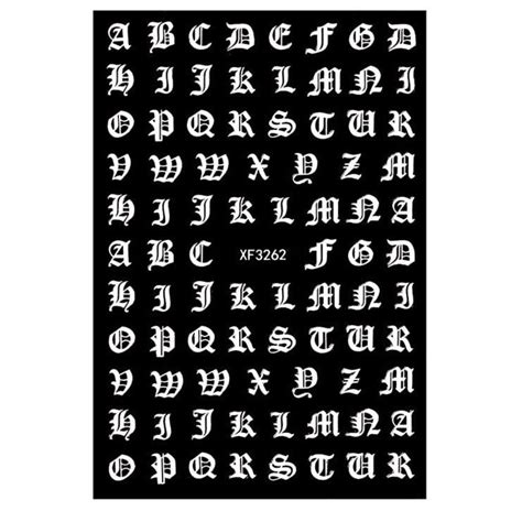 Old English Letters Stickers White