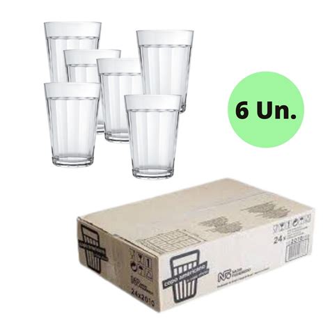 Kit 6 Copos De Cerveja Vidro 190ml Americano Nadir Shopee Brasil