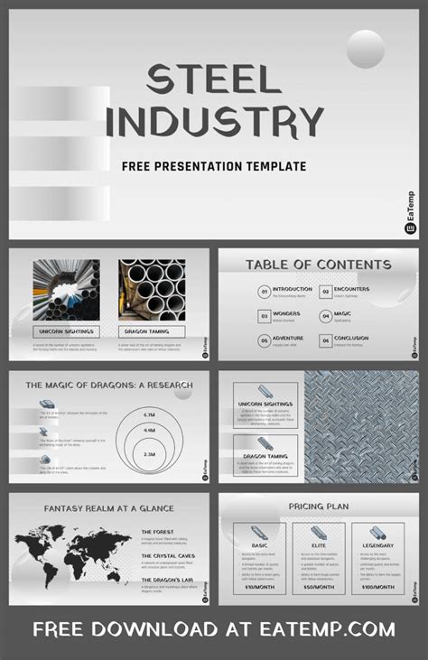 Steel Industry PPT Presentation Template EaTemp