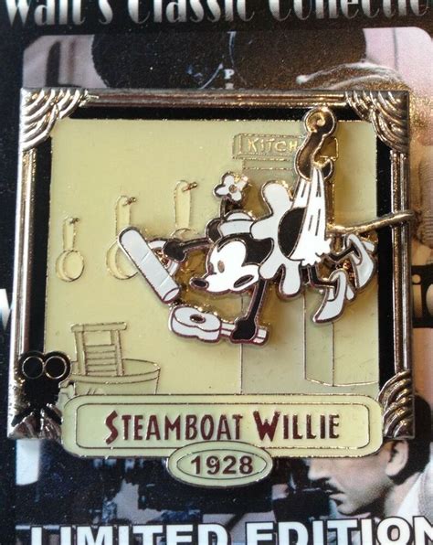 Disney Walts Classic Collection Black Steamboat Willie Minnie Mouse Pin New Disney Trading