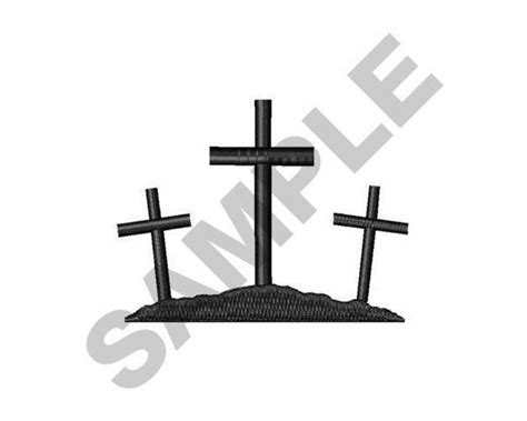 Calvary Crosses Machine Embroidery Design Etsy