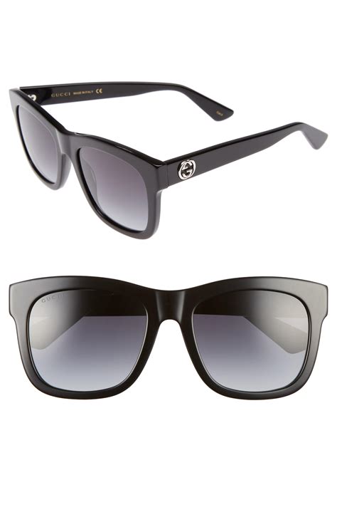 Gucci 54mm Retro Sunglasses In Black Grey Gray Lyst