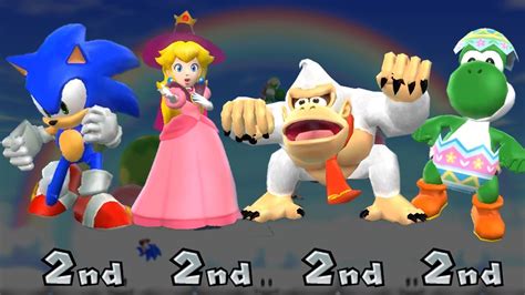 Mario Party Minigame Sonic Vs Peach Vs Donkey Kong Vs Yoshi Youtube