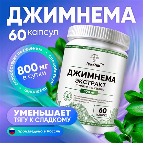 Джимнема 60 капсул по 400 мг, ГрибNik купить на OZON по низкой цене ...