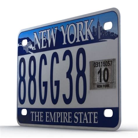 3d new york state license plate model