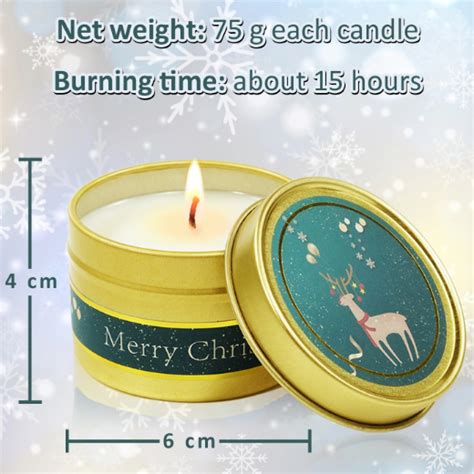 Own Brand Customized England Christmas Soy Wax Scented Travel Candles