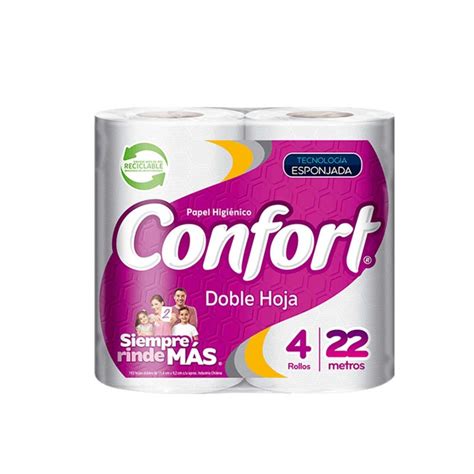 Papel Higienico Doble Hoja Confort 22mt 12x4 Rollos Superdato