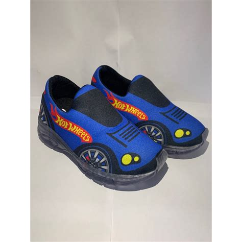 Tênis Infantil Calce Fácil Carros Azul Hot Wheels Envio Imediato
