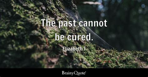 The past cannot be cured. - Elizabeth I - BrainyQuote