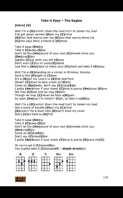 Take It Easy Eagles Ukulele Chords Ukulele Chords Ukulele Guitar