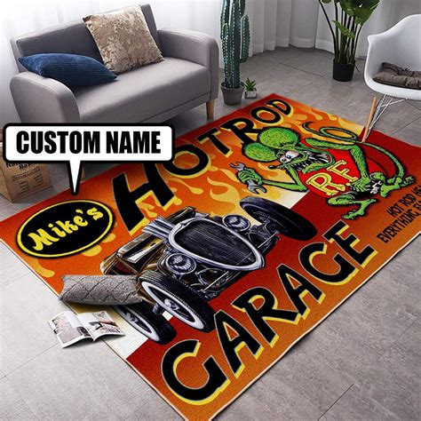 Personalized Rat Fink Hot Rod Heaven Rug Dingmun