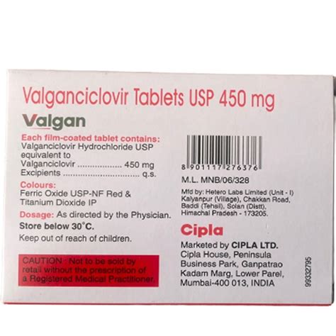 Cipla Valgan Valganciclovir Tablet Usp Prescription At Rs Box In