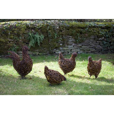 Clutch of Chattering Hens and Maran Cockerel Willow Sculptures | Emma ...