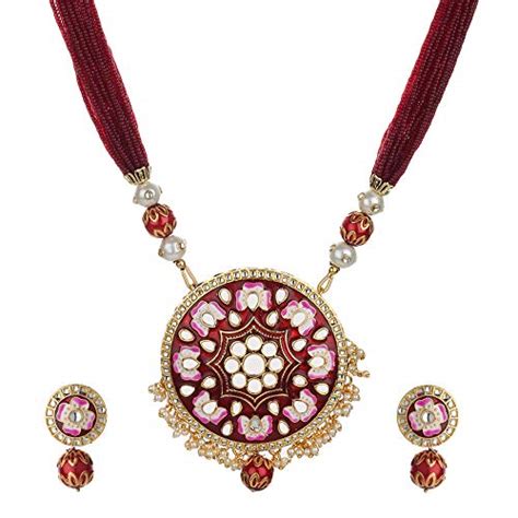 Buy Runjhun Jewellery Royal Mahroon Meenakari Ethnic Designer Classic