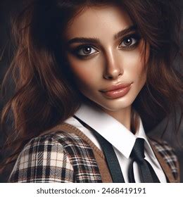 Gorgeous Mischievous Brunette Her Early S AI Generated Image Shutterstock