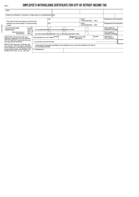 City Of Detroit Fillable Tax Form Printable Forms Free Online