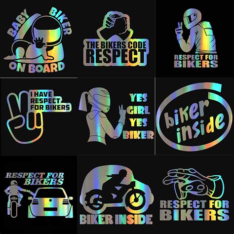 Motorcycle Sticker Respect For Bikers Reflective Car Stickers Moto Auto