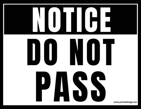 Black And White Do Not Pass Sign Free Download Signs For Sale Sign Road Signs