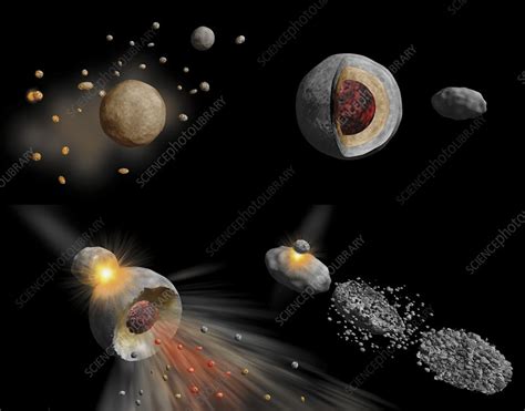 Asteroid formation and composition, illustration - Stock Image - C046 ...