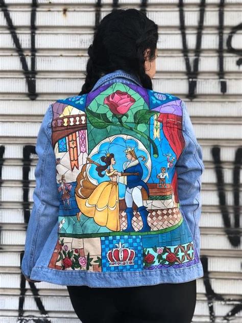 Hand Painted Denim Jacket Painted Jeans Jean Jacket Diy Custom Denim