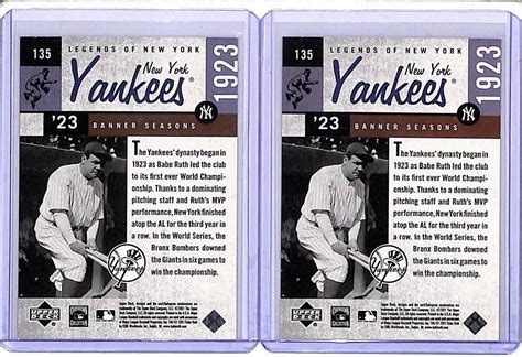 2 Lot 2001 Upper Deck Legends Of New York Babe Ruth Banner Seasons 135 EBay
