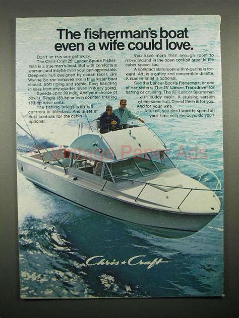 1969 Chris Craft 25 Lancer Sports Fisherman Boat Ad